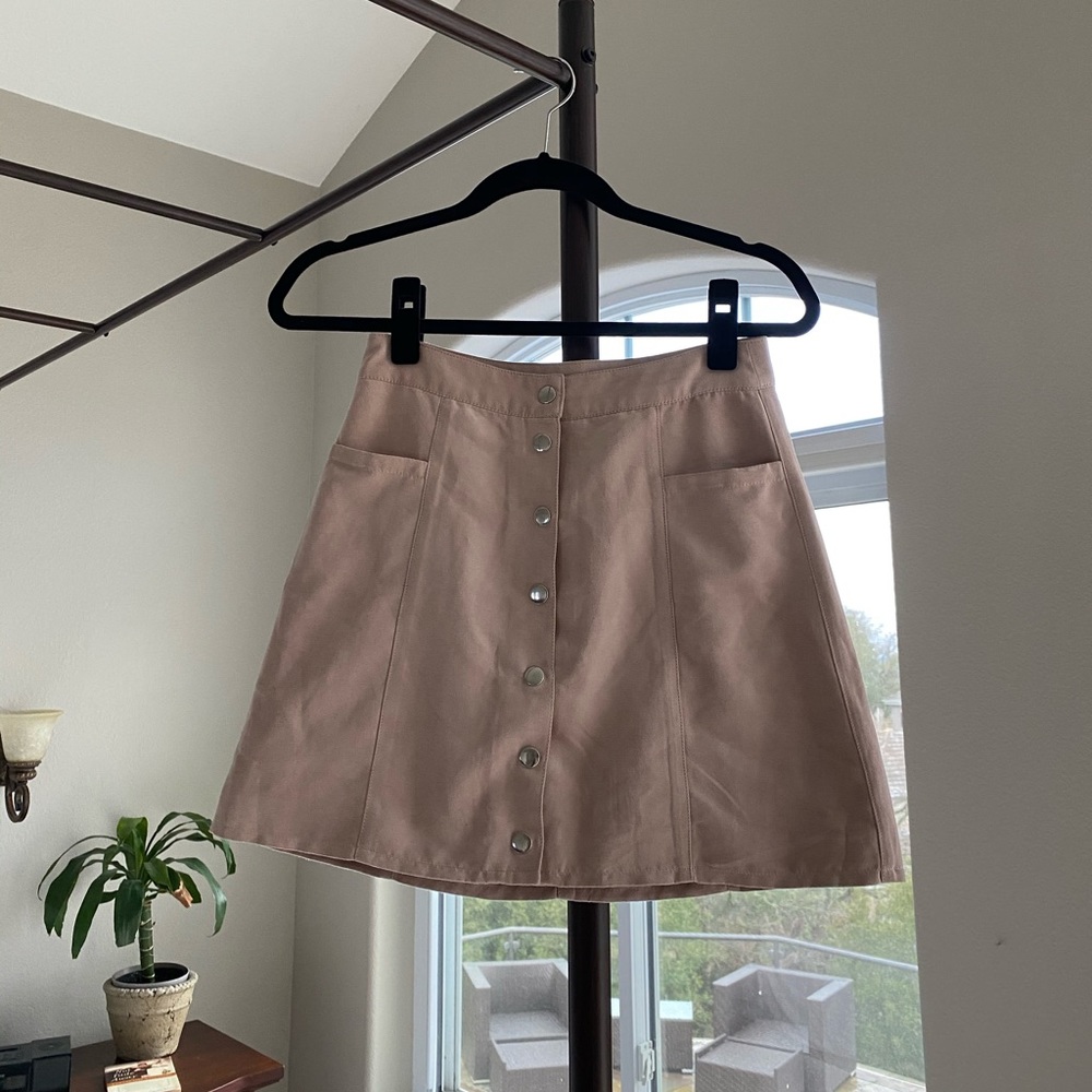 H&M Suede Button Down Skirt